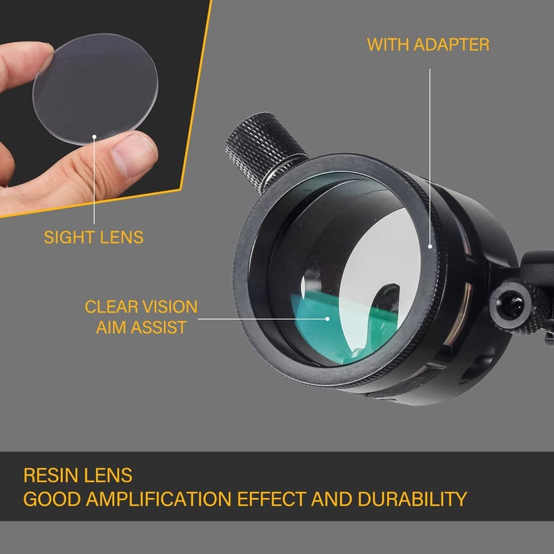 SOPOGER Archery Bow Sight for Compound Bows Target Hunting Single Pin or 5 Pin Bow Sight with 6X 1.75 Scope Lens Long Bar Right Hand for Quicker Sight Acquisition - Image 3